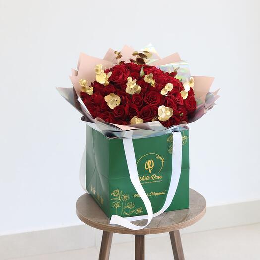 Valentine Bouquet- 100 Rose