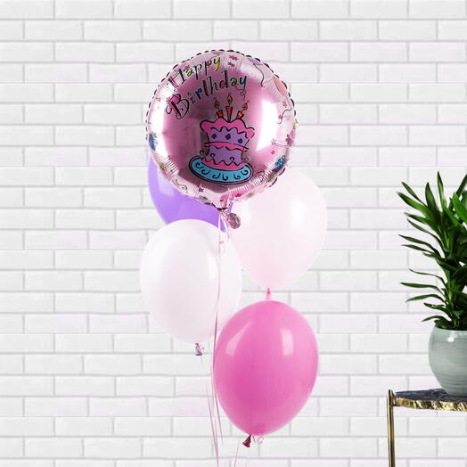 Pink Bliss Birthday Balloon Bunch