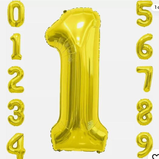 40   Gold Foil Helium number (0-9) per pc