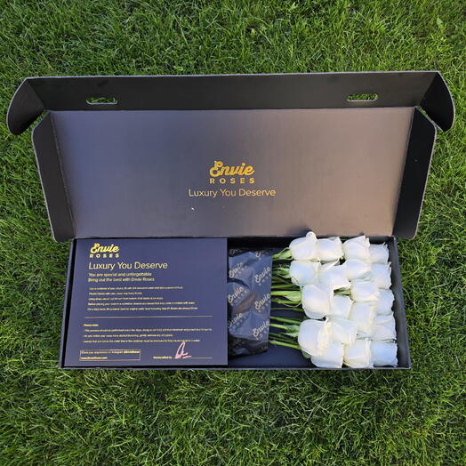 24 White Roses in Signature Box