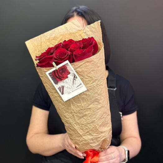 Rosa roja ecuatoriana en artesanía 7 piezas