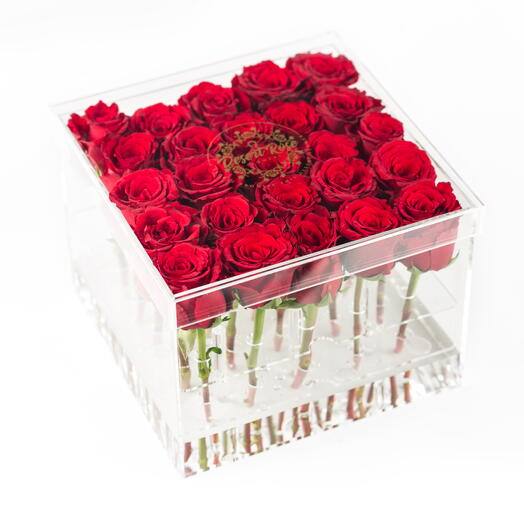 Signature Acrylic Box - 25 Roses