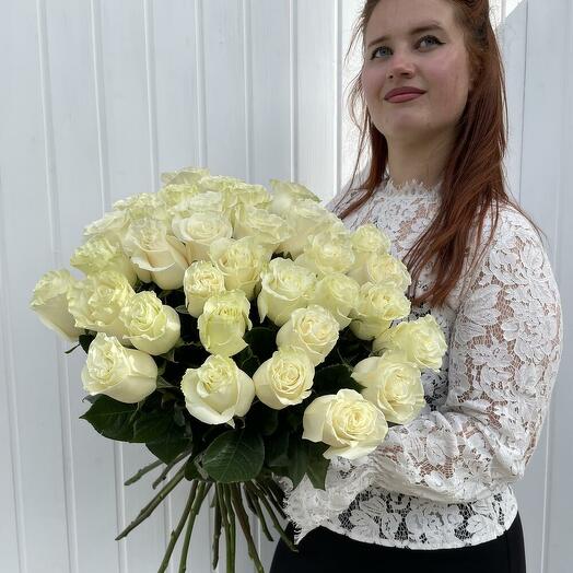 Букет из 35 белых роз Эквадор