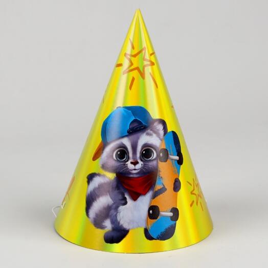 Колпак голографический «Енотик» ,6шт