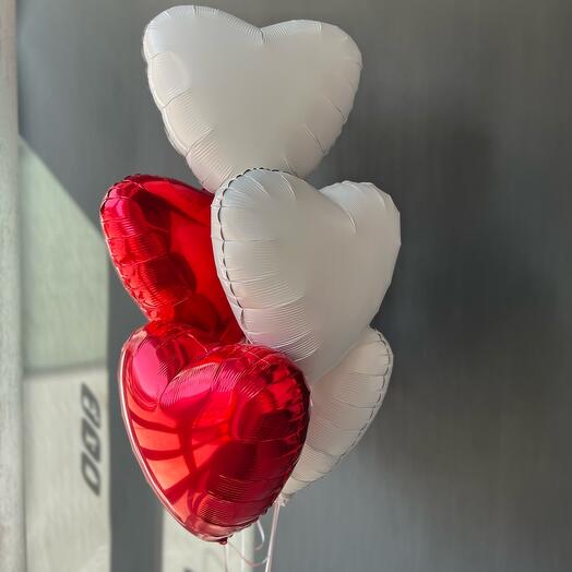 Helium balloons hearts 5️