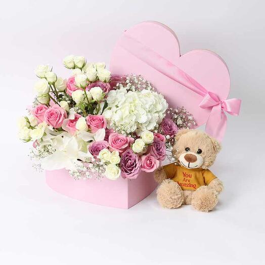 Pure Heart Flower and Teddy