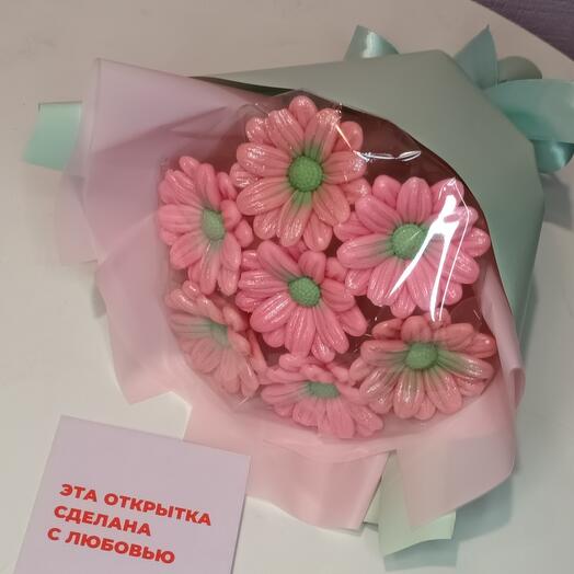 Шоколадные ромашки розовые