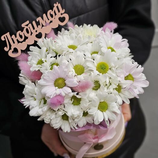 Коробочка с ромашковой хризантемой