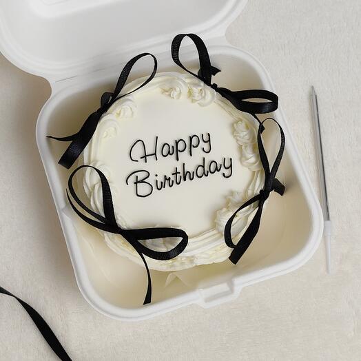 🖤🤍Бенто торт Ламбет с рюшами и бантиками happy birthday, на день рождения