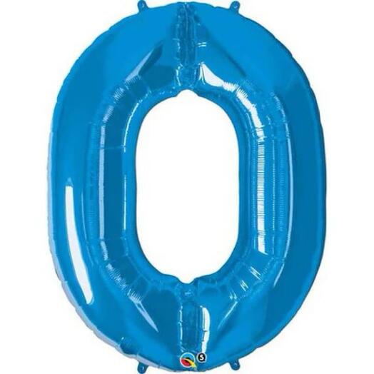 Blue Number Zero Helium Balloon C