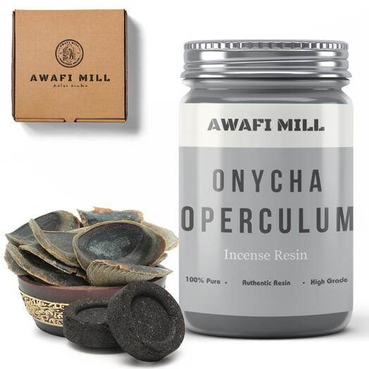 AWAFI MILL Onycha-Operculum Thin | Charcoal Tablet - Bottle of 100 Gram with 20 Charcoal Piece