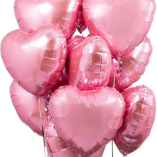 15 pink heart balloons