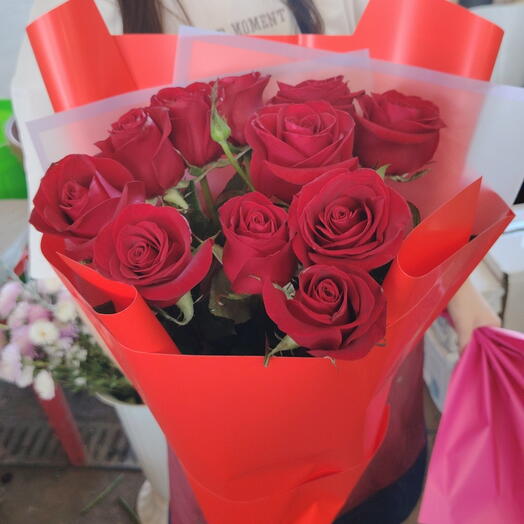 Red Rose! из 11 красных роз🌹🦋🍀 больше живых Цветов и меньше пустой обертки ;)