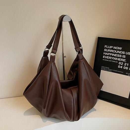 Сумка женская шоппер через плечо, коричневый