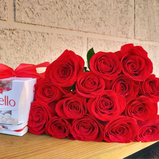 15 rosas y chocolates