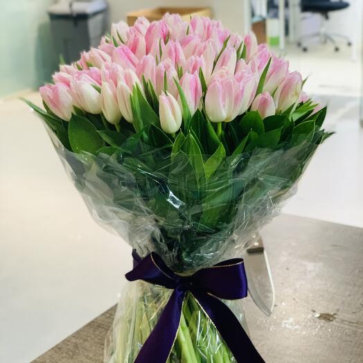 51 Pink Tulips Bouquet