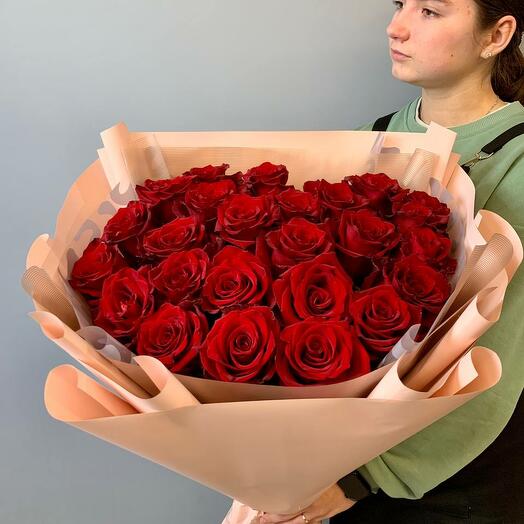 Букет роз 25 штук