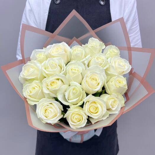 Букет белых роз 19шт от Flowerstorg N1003