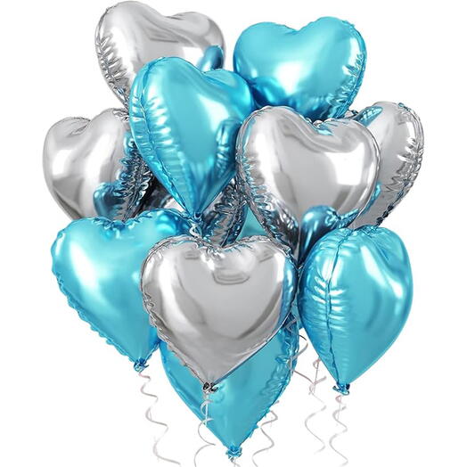 11 Multicolored Heart Shaped Foil Balloons 6 - 5750