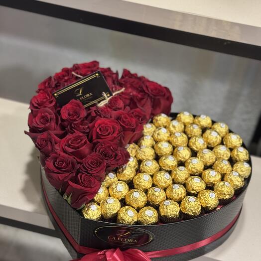 Chocolate and flowers box