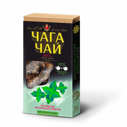 Чага чай плитка с мятой