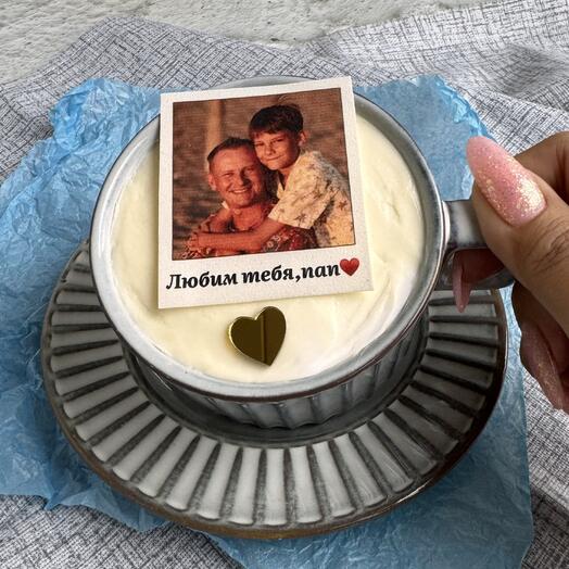 Бенто Торт в кружке с фото для мужчины