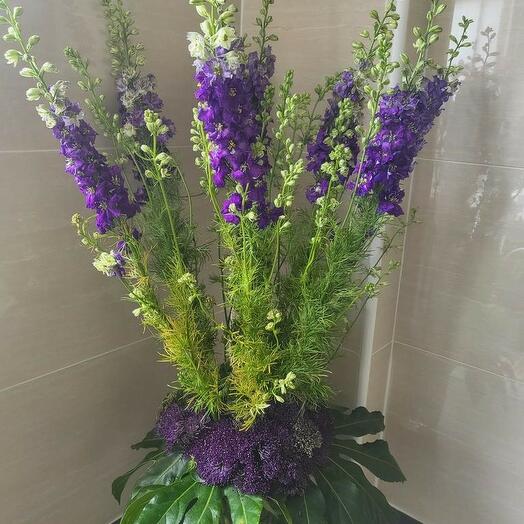 Purple vase arrangement