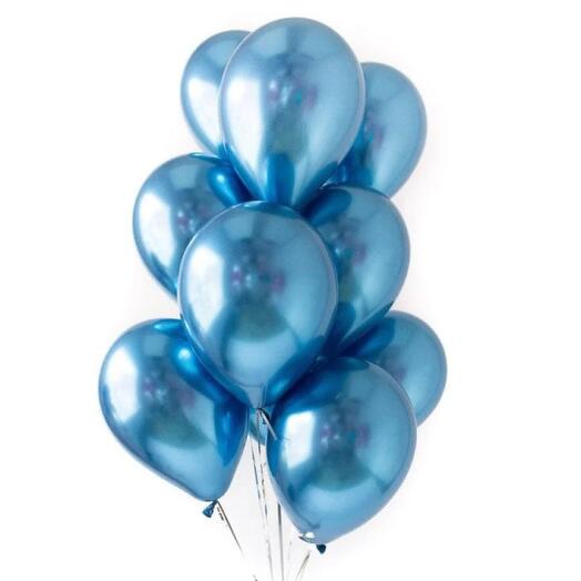 Zestaw niebieskich balonów chromowanych