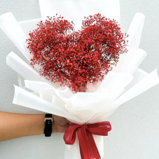 Valentine Special All of my heart – baby breath bouquet