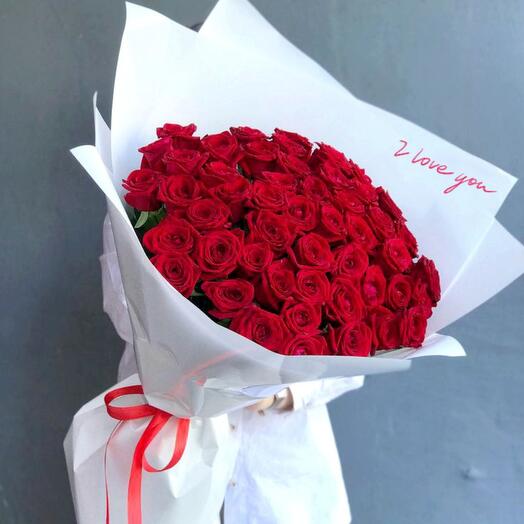 WOW БУКЕТ🌹51 ВЫСОКАЯ КРАСНАЯ РОЗА