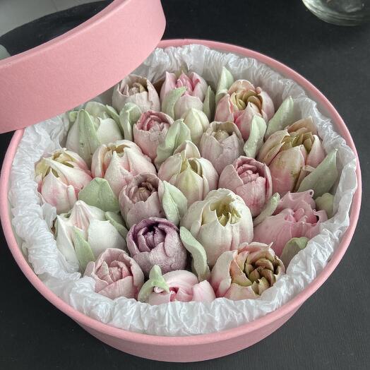 Тюльпаны из зефира ручной работы