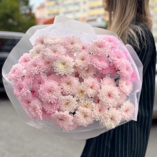 Большой Монобукет из 9 нежных хризантем