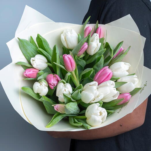 19 Pink And White Tulips