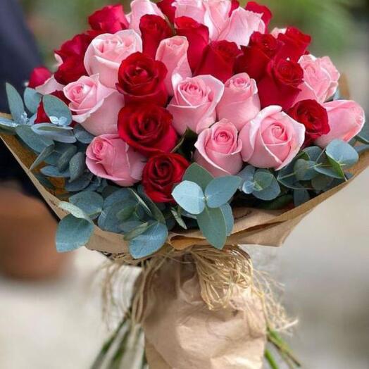 Blush Of Red And Pink Roses