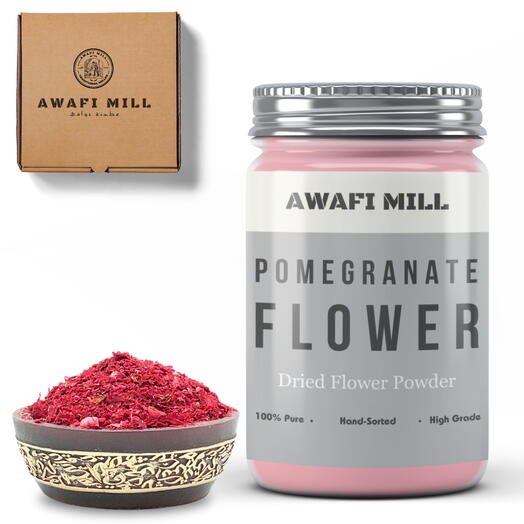 AWAFI MILL Pomegranate Flower Powder | Gule anar Punica Granatum - Bottle of 100 Gram