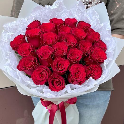 Bouquet of 25 burgundy roses