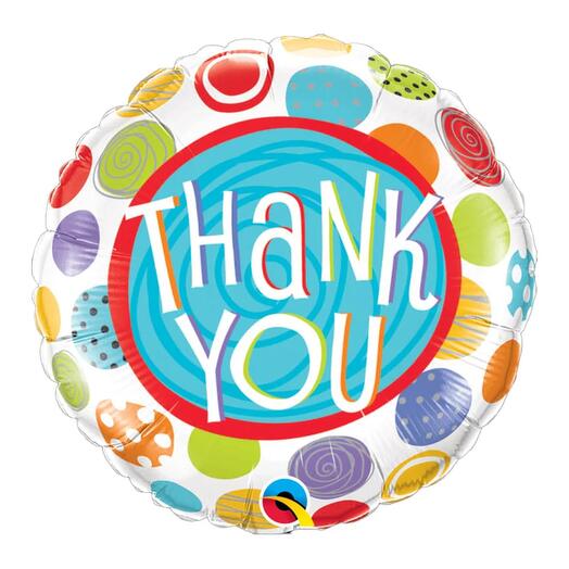 Thank You Patterned Dots Foil Balloon