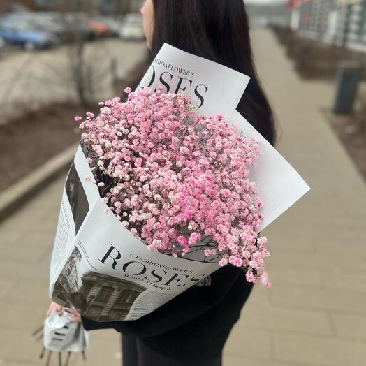 Букет из гипсофилы розовой