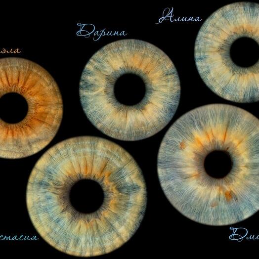 Электронный подарочный сертификат Фото радужки глаза (Семейное фото, 5 человек)