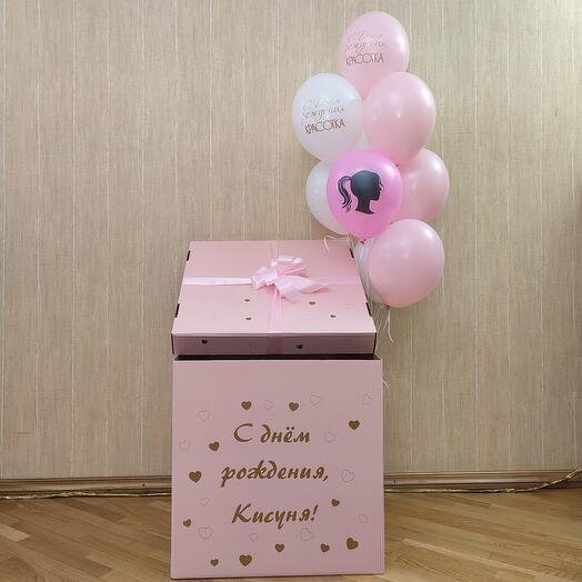 Пудровая коробка с шарами