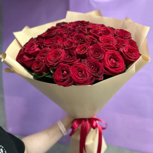 51 бордовая роза под крафт