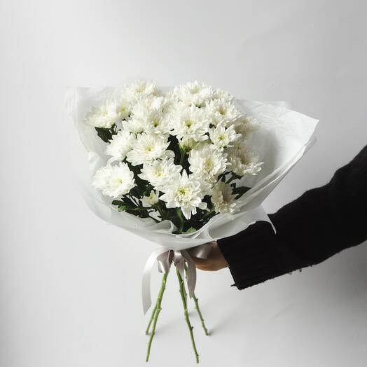 Soft clouds, a sweet bouquet of delicate chrysanthemums
