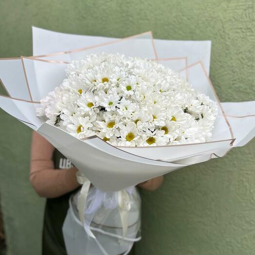 Букет большой букет из ромашек белая кустовая хризантема