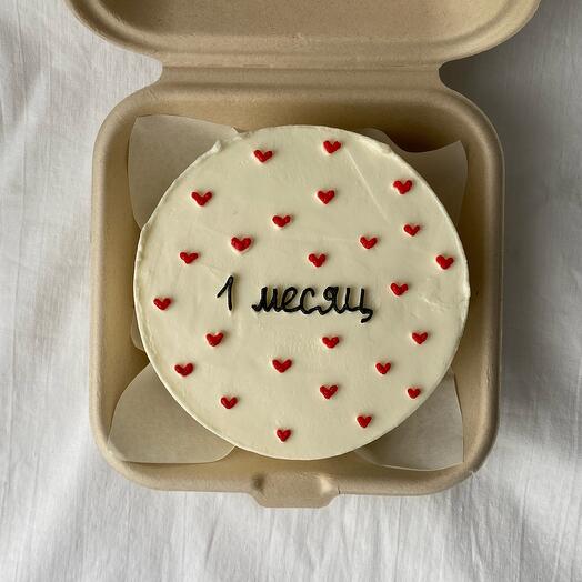 Бенто торт на месяц с сердечками
