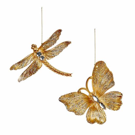 Christmas Tree Decor Butterfly and Dragonfly, Set of 2