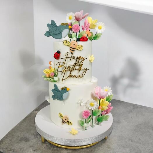 Birds cake - 2 Tiers - Kids cake