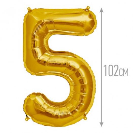 Шар цифра 5 (пять) 1 метр гелиевая