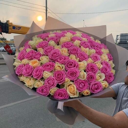 Шикарный микс из 101 розы