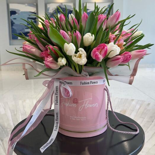 Tulips in box