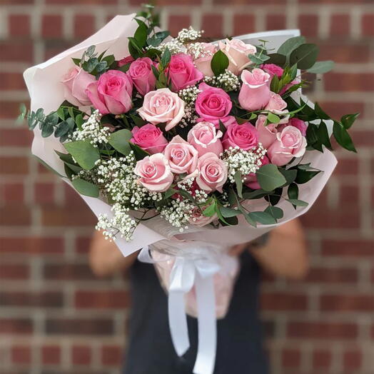 Mixed Pink Roses Bouquet